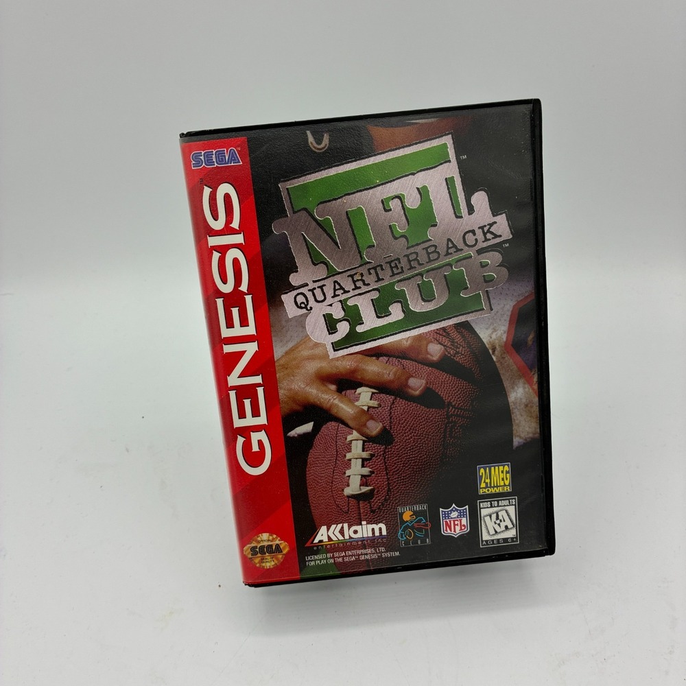 NFL Quarterback Club Sega Genesis Acclaim Case & Cartridge